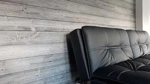 Miniature de Lambris avec l'effet gris vieux bois. (réalisation avec Pigmopur-Metallic, Arova Ultra, Aduro Legnopur, intérieur)